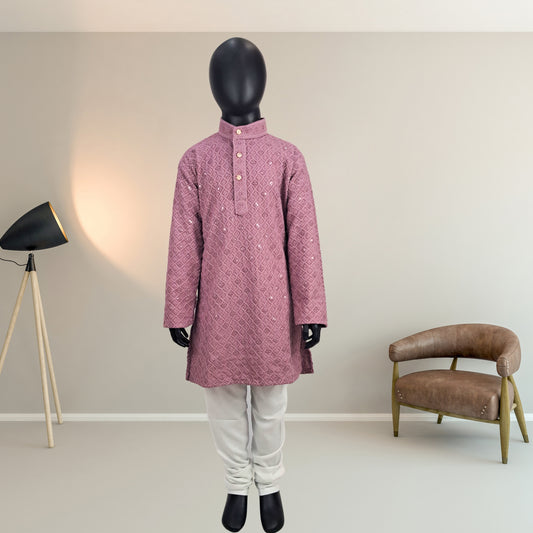Full Sleeves Sequin Work Chikankari Kurta and Pajama Set