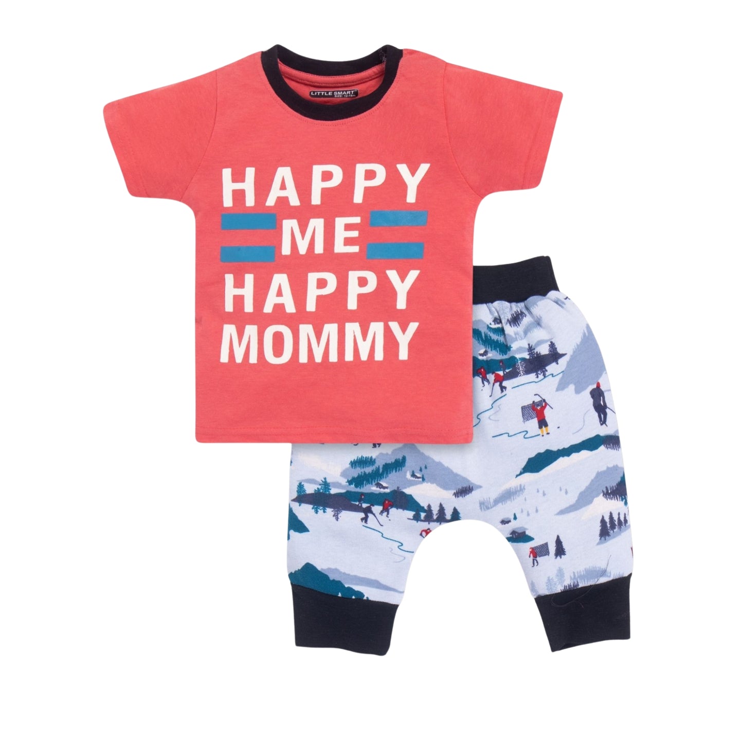 (LS-GG-402A) H/S Tshirt Diaper Pant Set (12M-18M-24M)