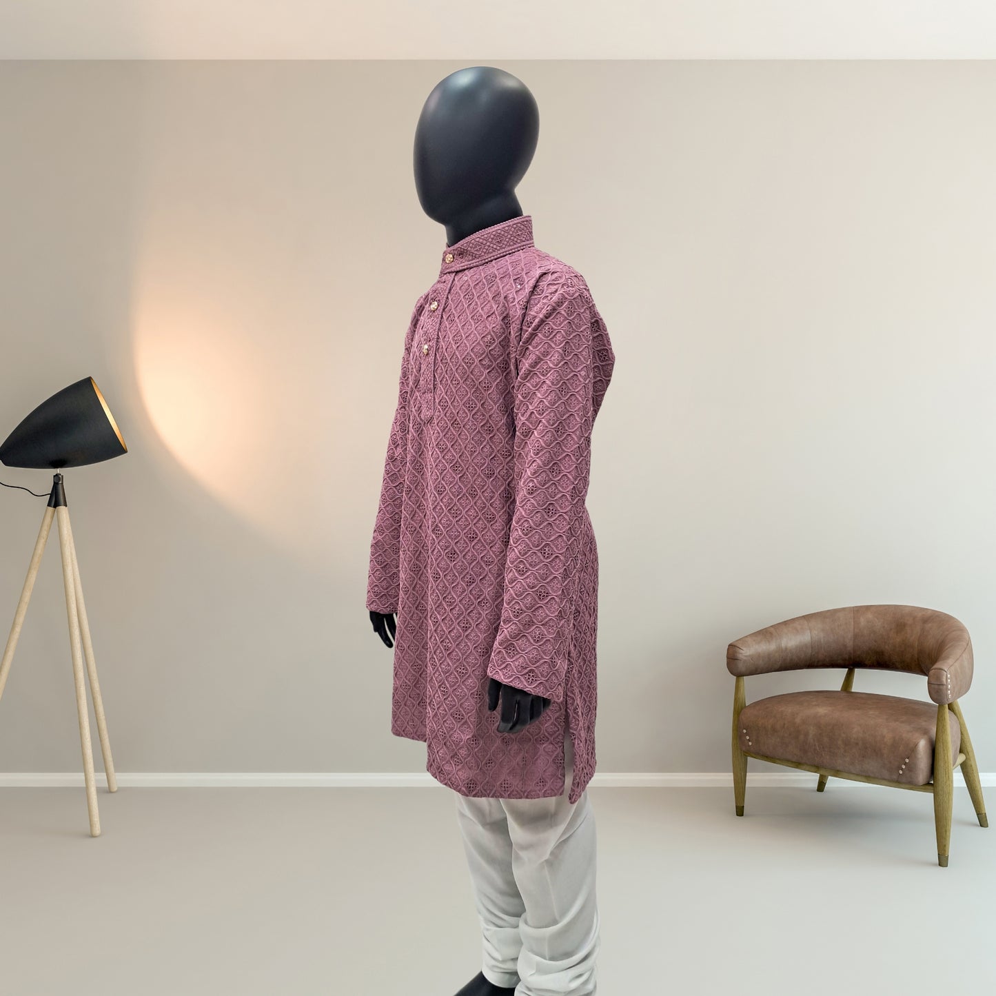 (OJ-PS1411) Full Sleeves Sequin Work Chikankari Kurta and Pajama Set