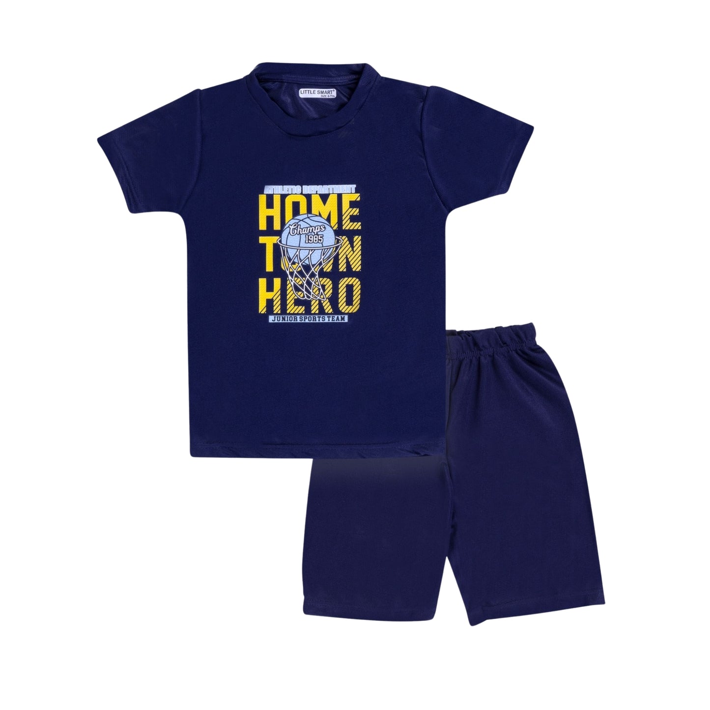 (LS-GG-483-3) H/S Sports Tshirt Short Set (2Y-12Y)