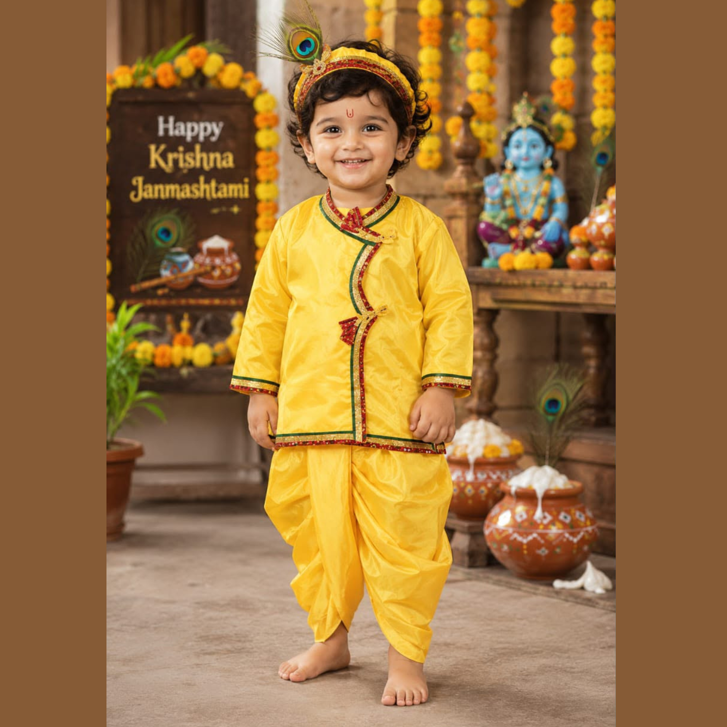 (CK-000066) BOYS KRISHNA SET - SIZE 1 to 5