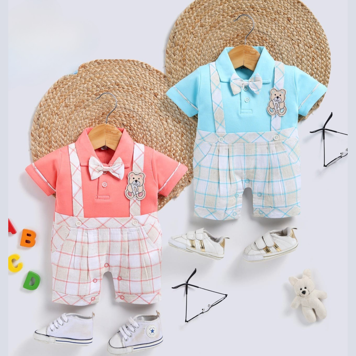 (JO1547) ROMPER SET (UPTO 1 YEAR)