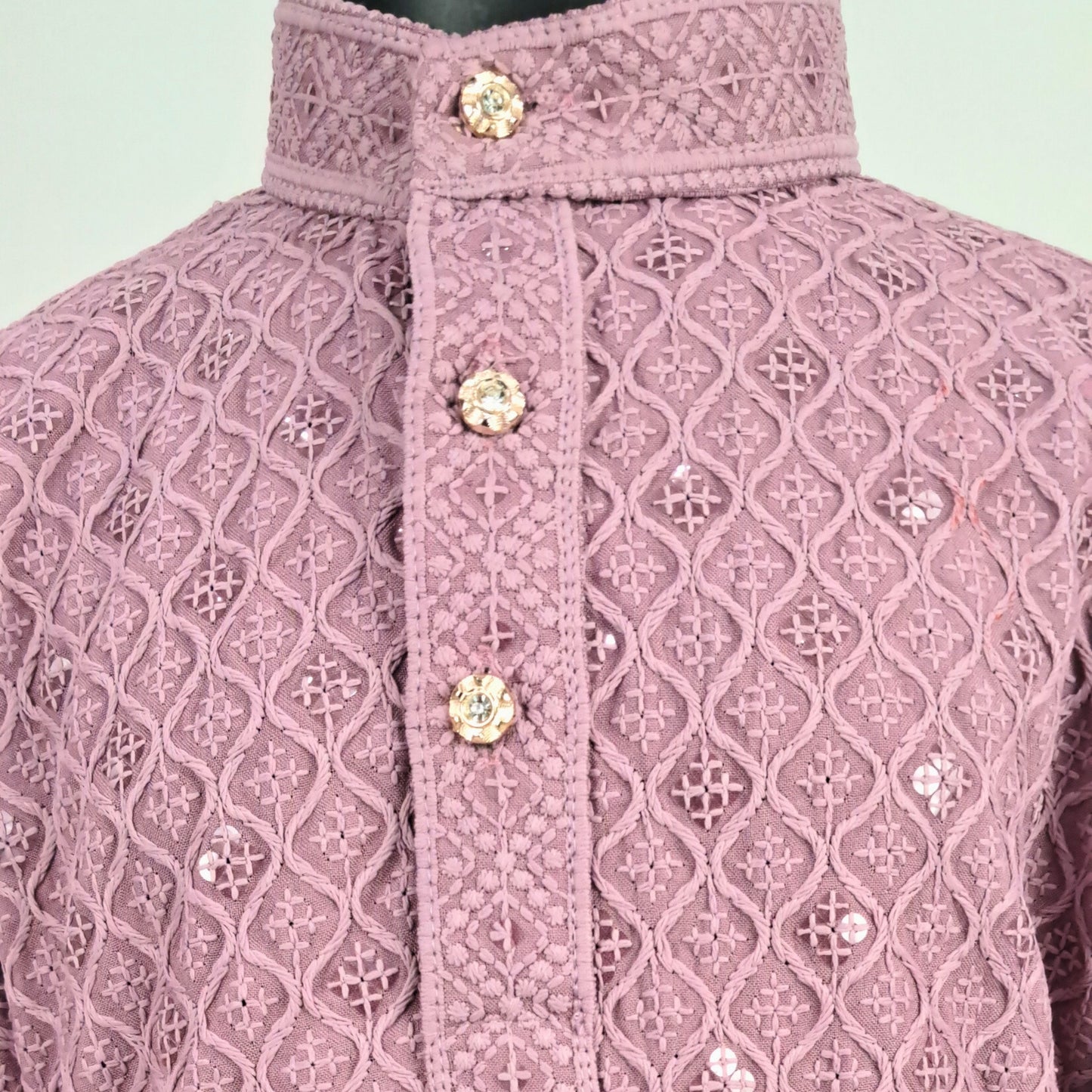 (OJ-PS1411) Full Sleeves Sequin Work Chikankari Kurta and Pajama Set