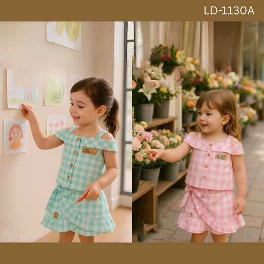 (LD1130A) GIRLS TOP SKIRT SET 16/26
