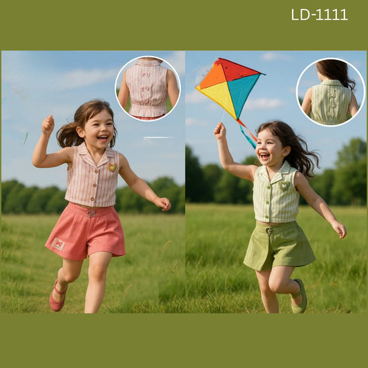 (LD1111) GIRLS TOP SHORTS SET 16/26