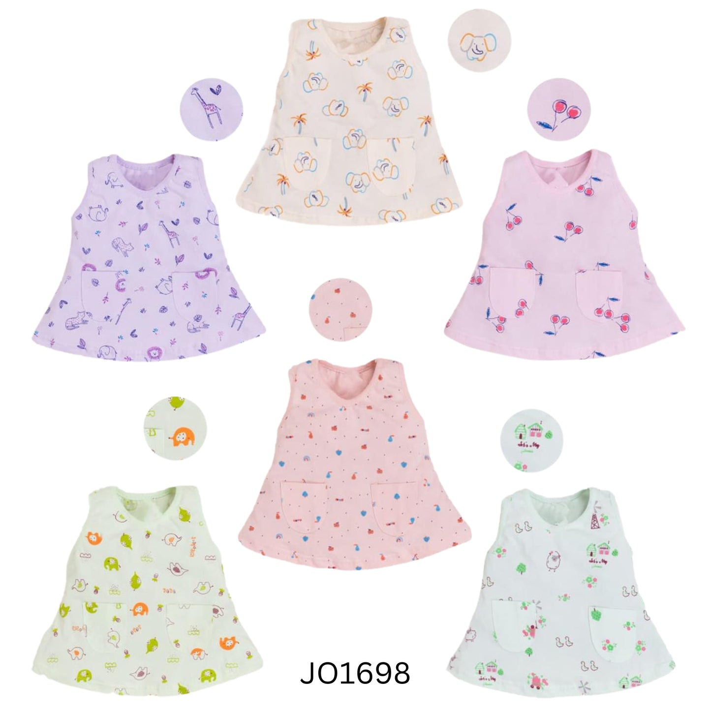 (JO1698) GIRLS FROCK M/L/XL (Set of 3)