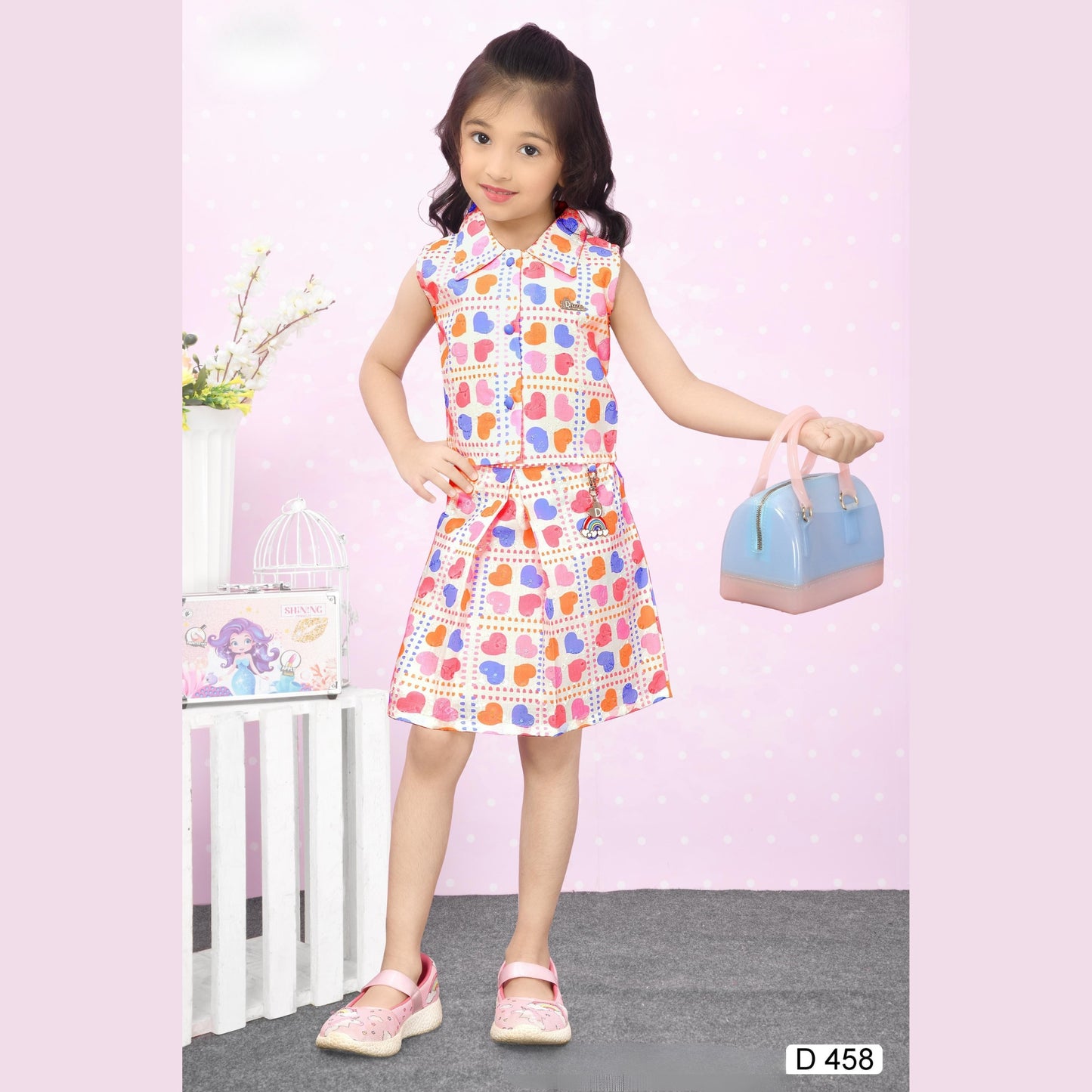 (D-458) Girls Skirt Top 18/28