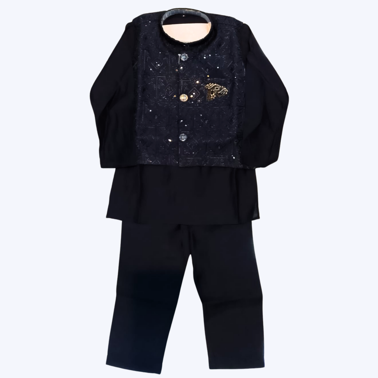 (VM-J-577-NAVY) BOYS JACKET KURTA SET 1 to 14 years