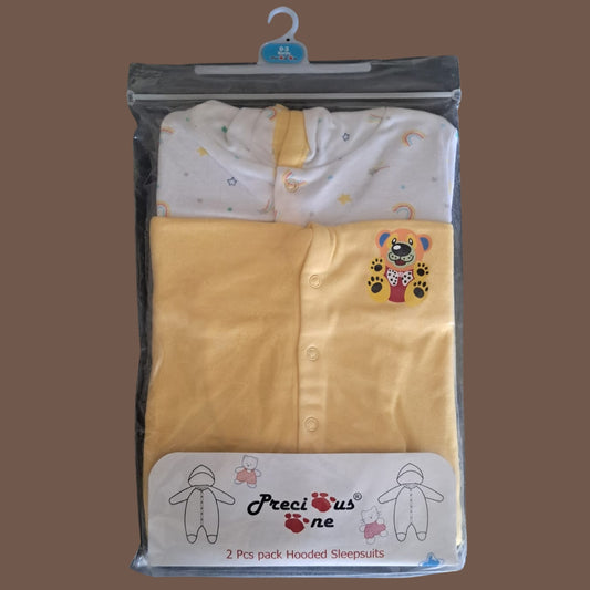 (PO-000038) Hooded Jumpsuit/Sleepsuit New Born up to 12 months