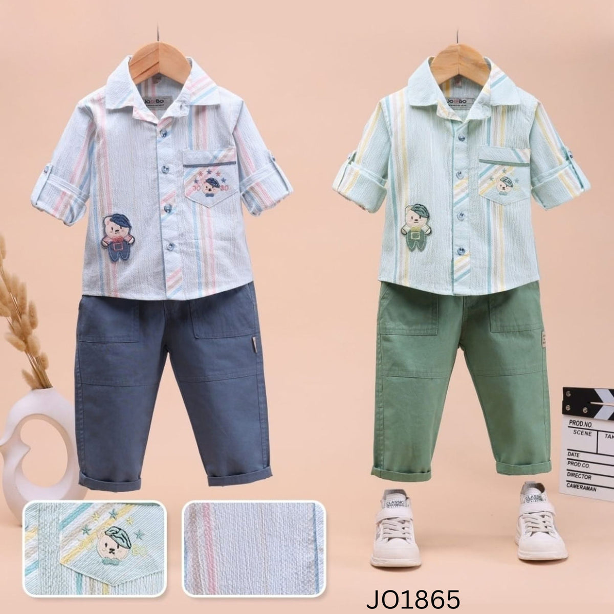 (JO1865) Boys Shirt Pant Full/Full Set up to 3 years