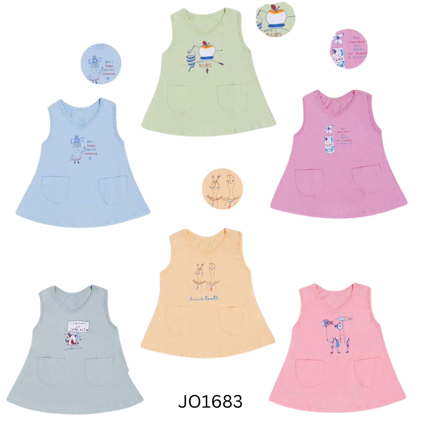 (JO1683) GIRLS FROCK 3 to 5 (Set of 3)