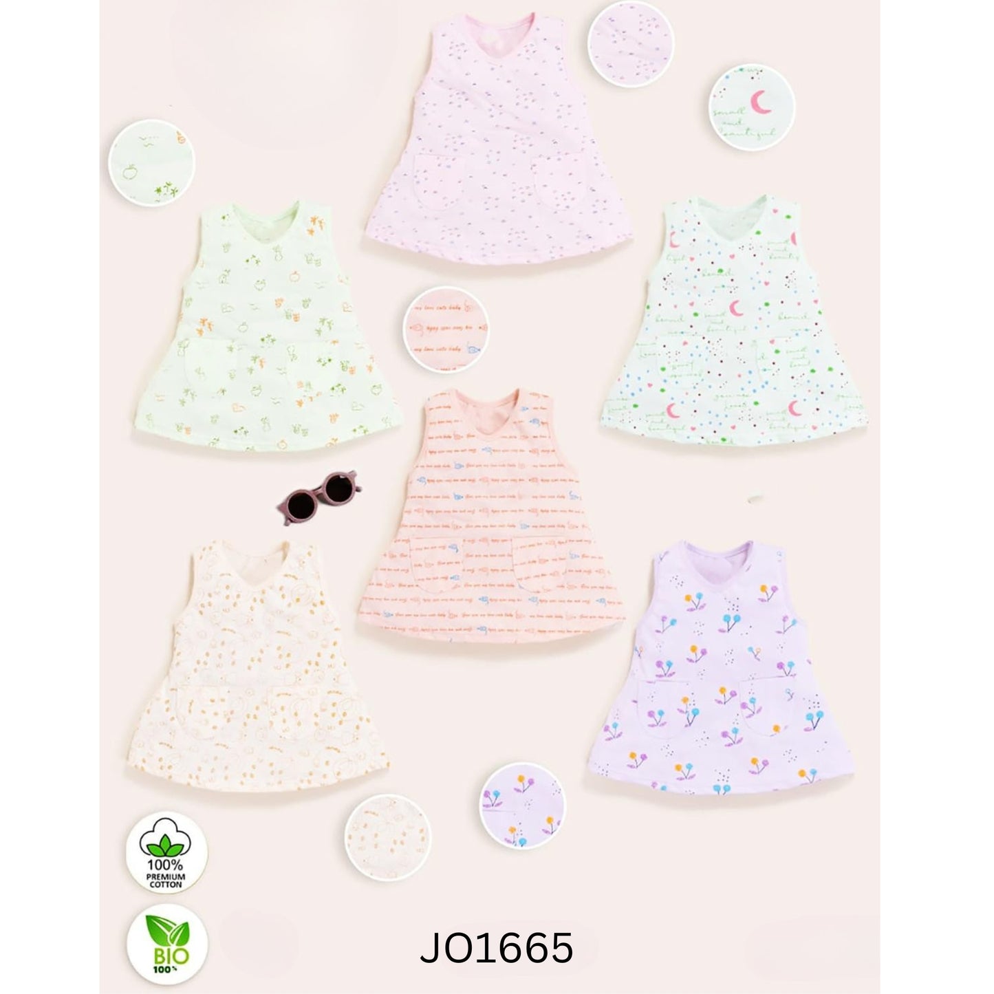 (JO1665) GIRLS FROCK 3 to 5 (Set of 3)