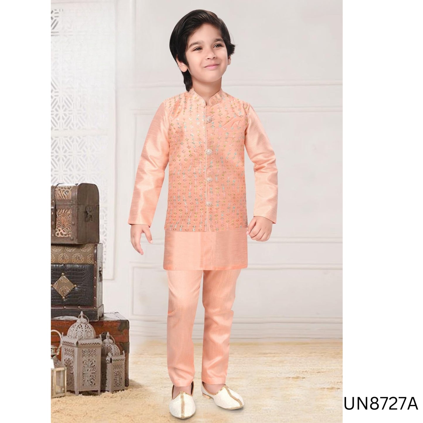 (UN8727A) BOYS KURTA & JACKET SET 0 to 10