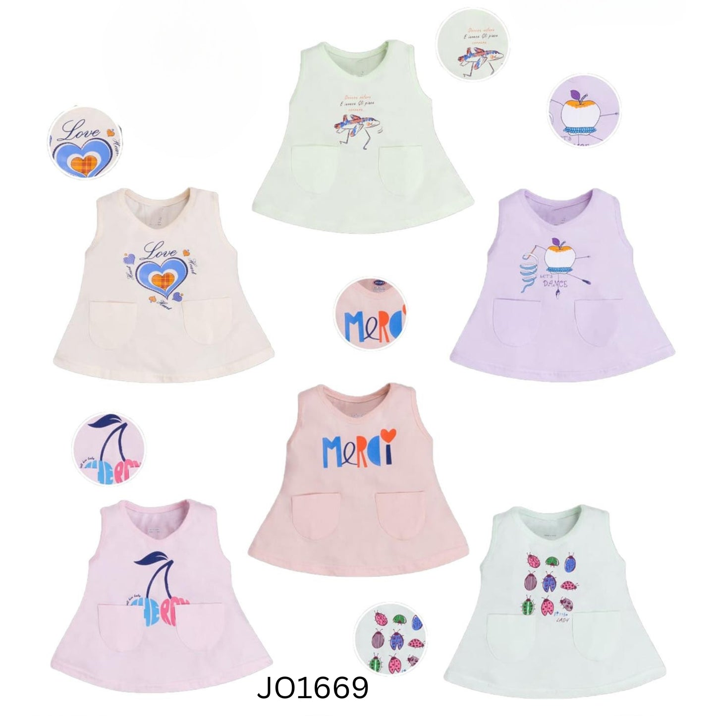 (JO1669) GIRLS FROCK M/L/XL (Set of 3)