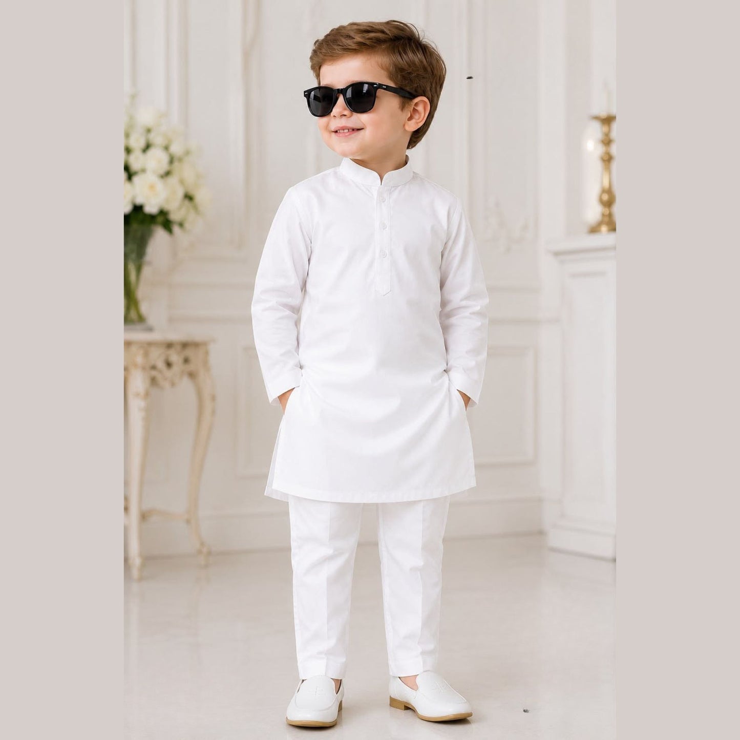 (CK-000053) BOYS WHITE KURTA SET 1 to 10