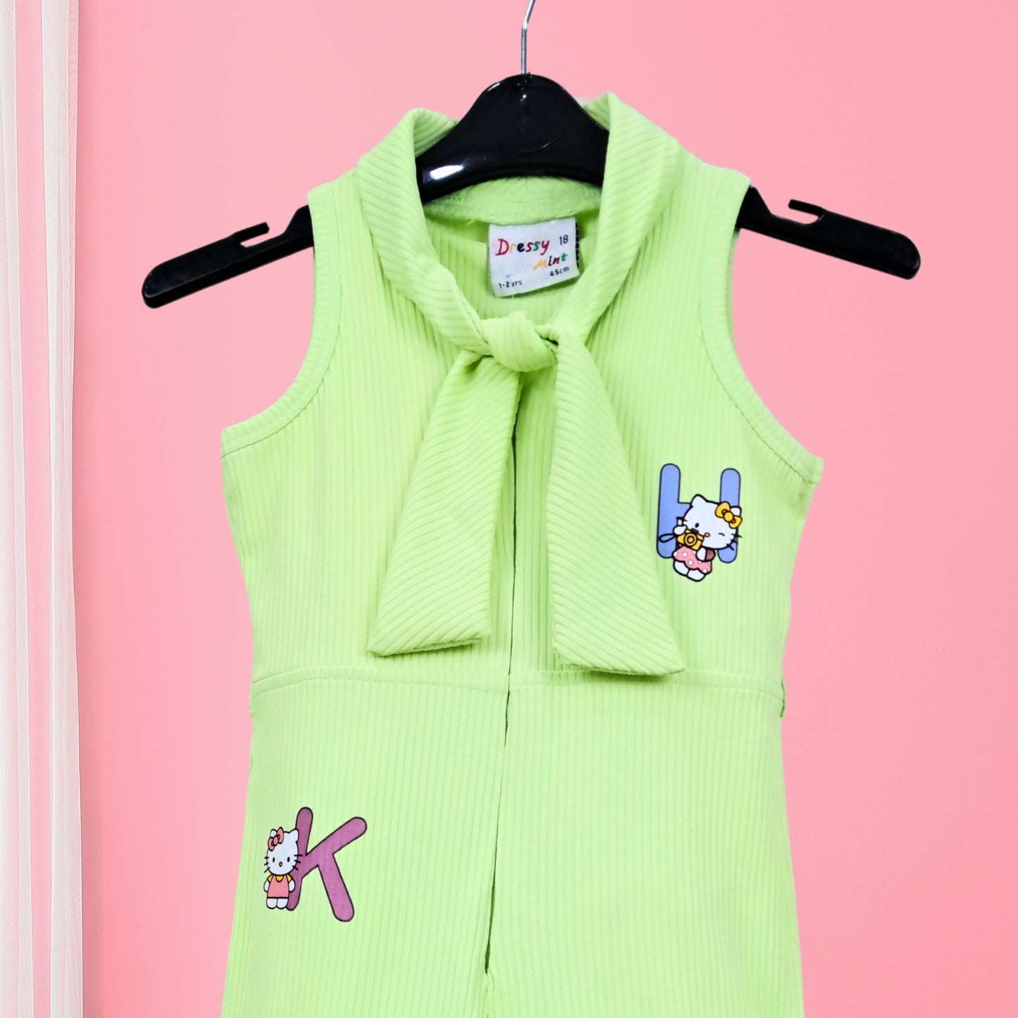 (RC-942) Tie Knot Neck Full Length Sea Green Jumpsuit