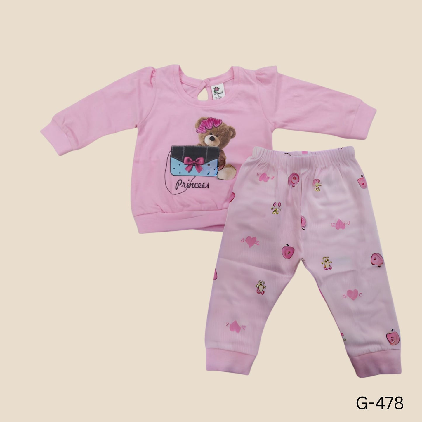 (G-478) Baby Girls Top and Pant Full/Full Set (3-12 months)