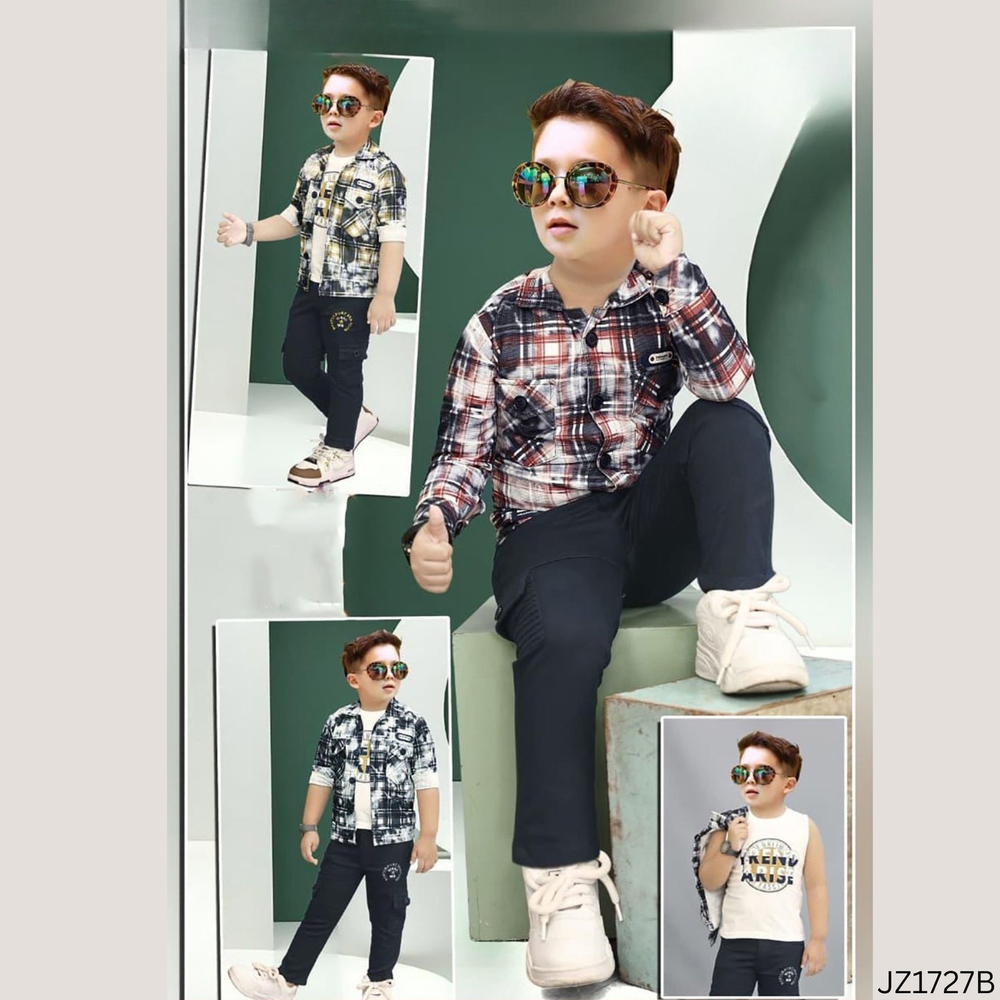 (JZ1727B) BOYS FULL JACKET SET 32/34/36