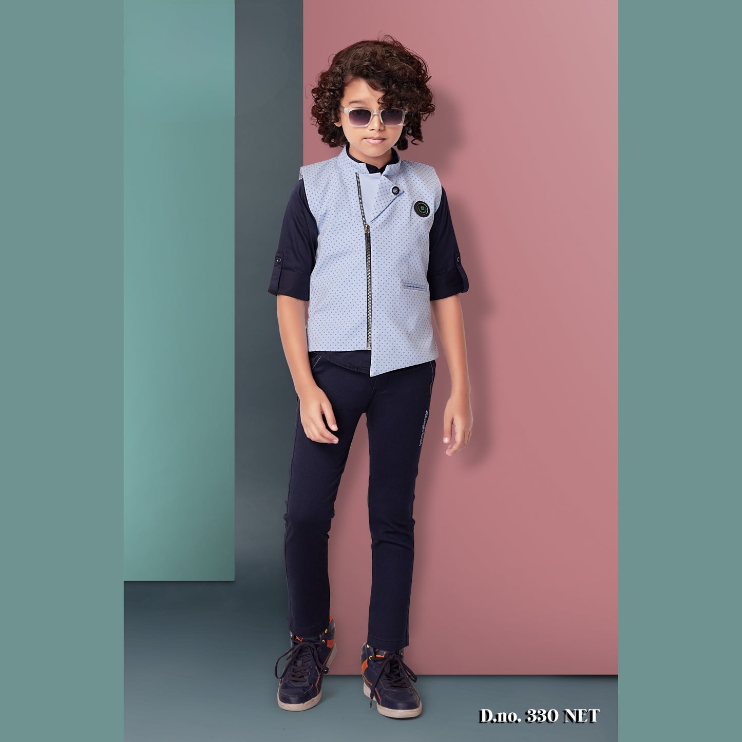 (FS-330) Boys 3 pc shirt jacket suit 3 to 10 yrs