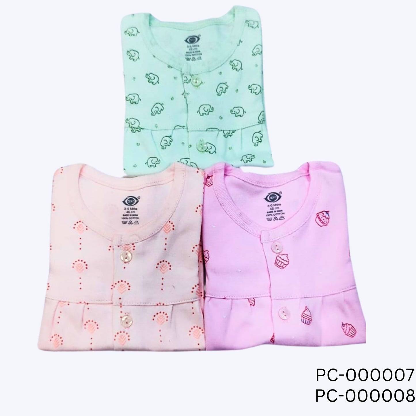 (PC-000008) Zero baby frocks 3 pc set (0-1 month)