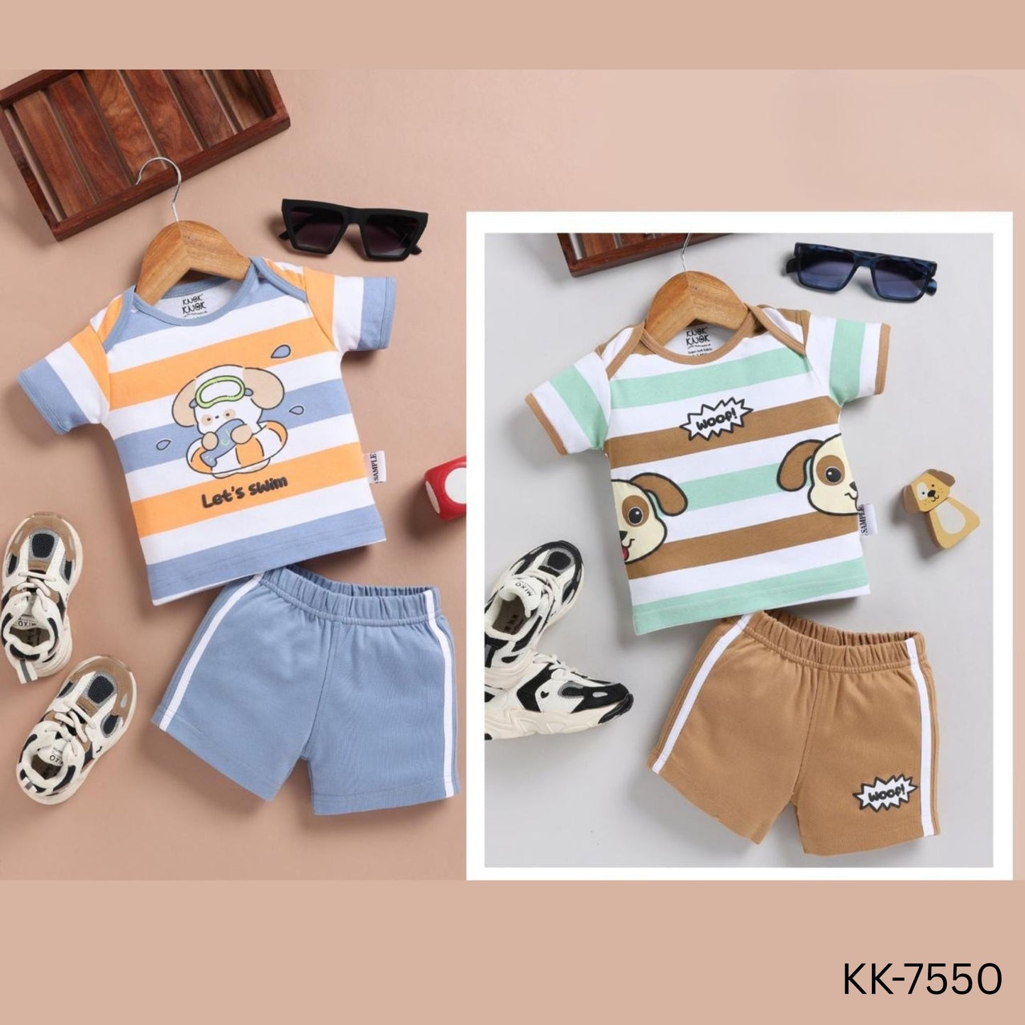 (KK-7550) Infant T-shirt Shorts Set (Up to 6 months)