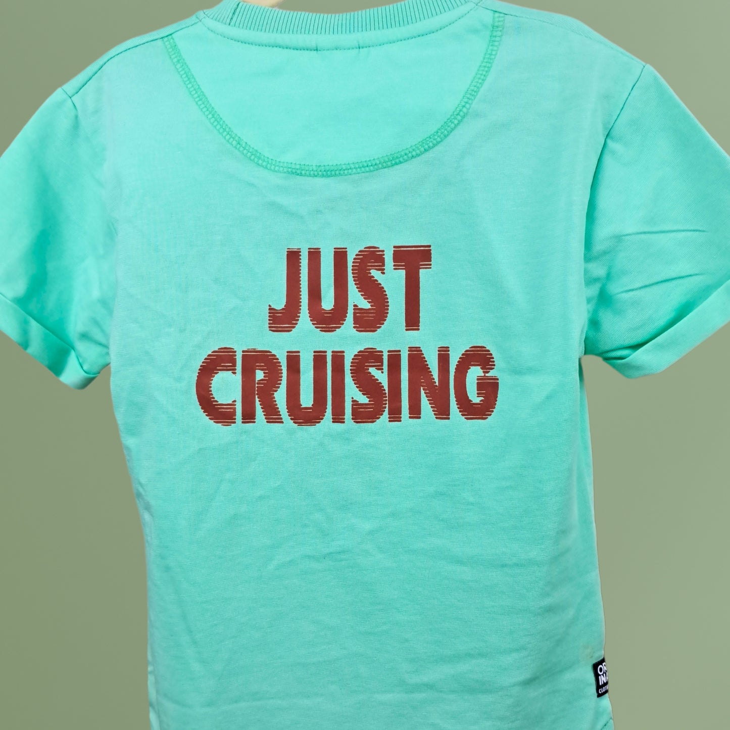 (RC-3100) Sea Green T-shirt and Checkered Cotton Shorts Set