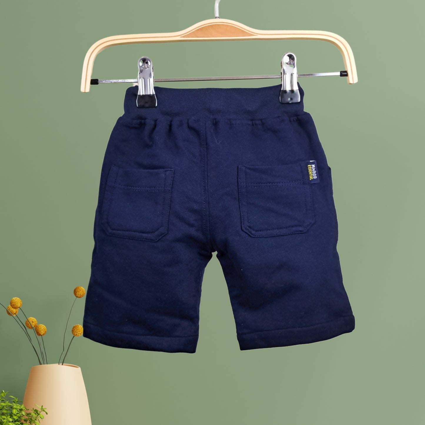 (RC-3145) Light Green and Navy Blue Cotton T-shirt Shorts Set
