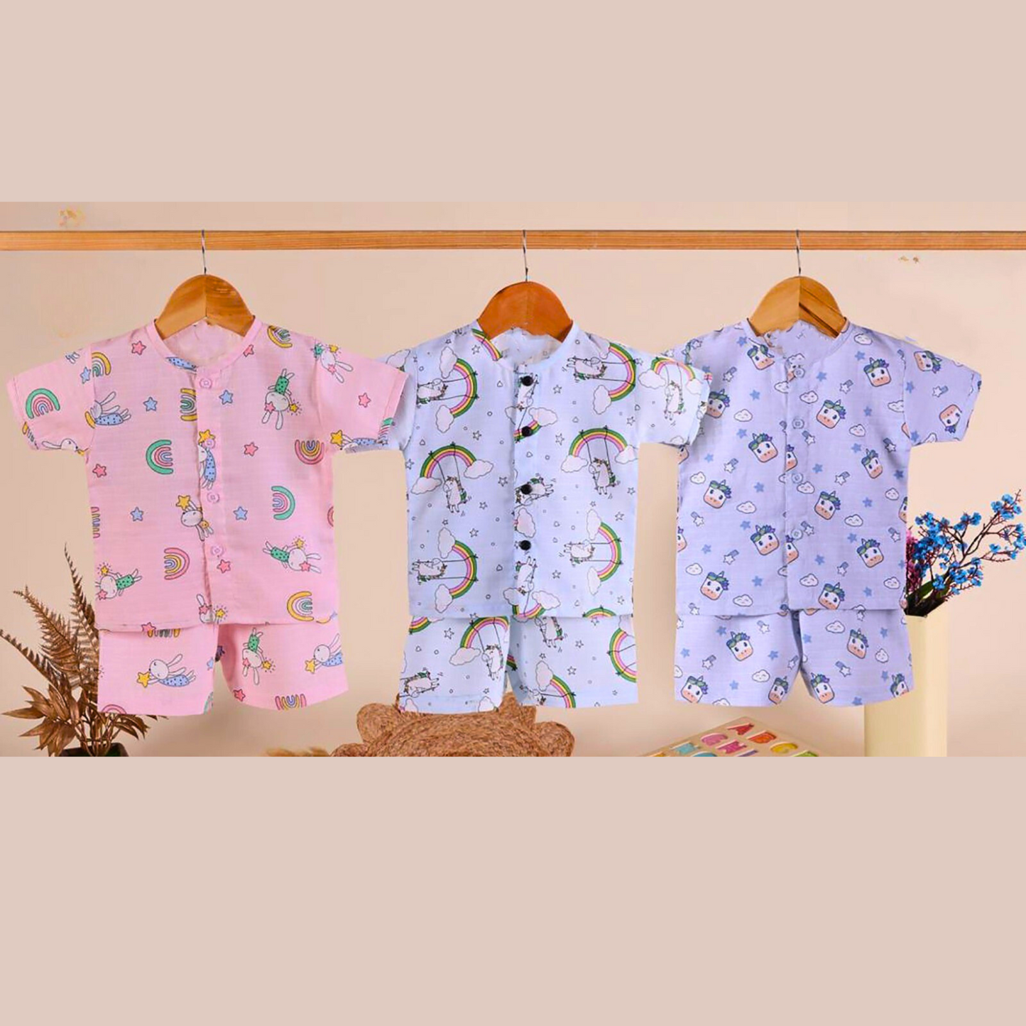 (LC-5709) Boys Muslin Coord Set M/L/XL