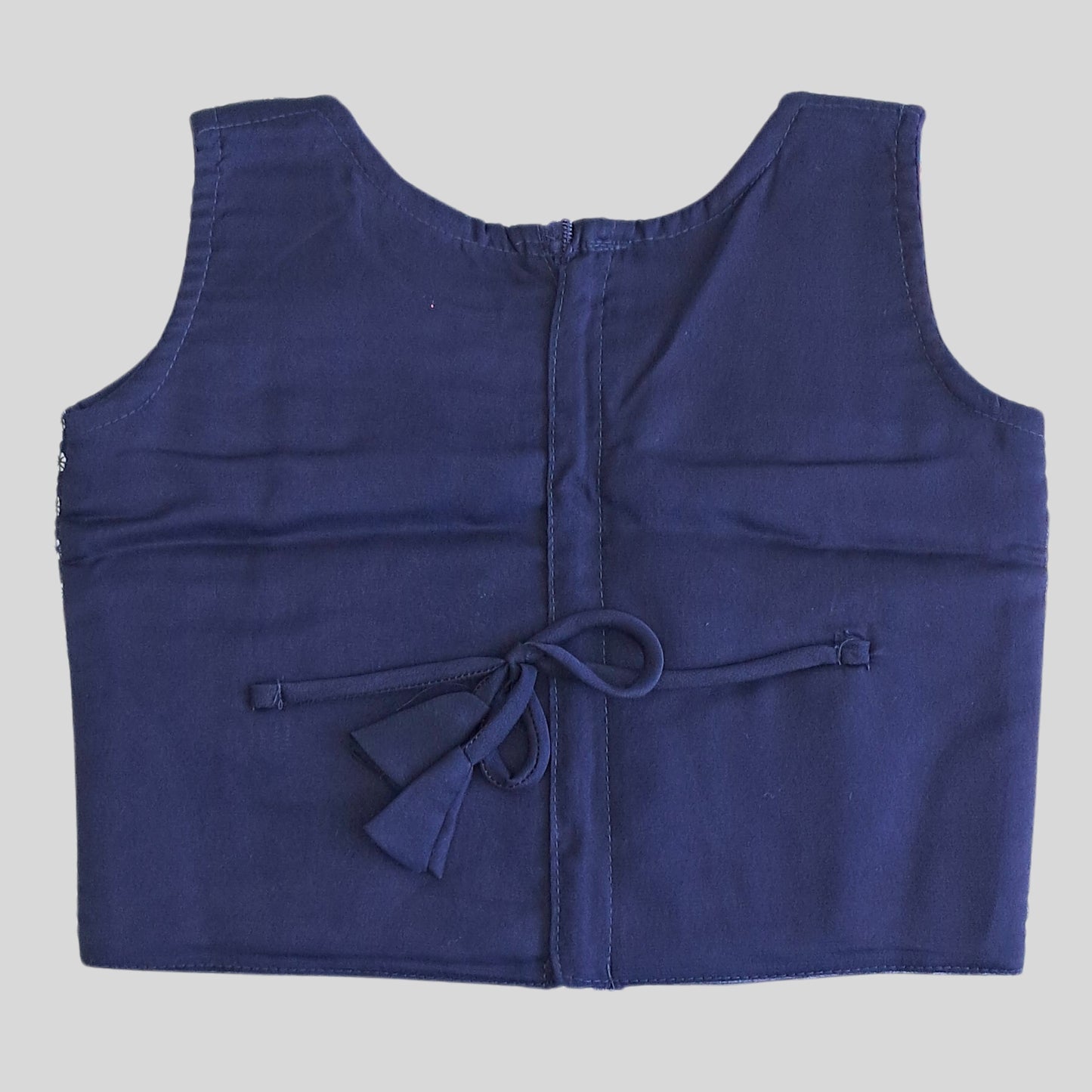 (AD-9181) Navy Blue Pleated Rich Border Lehenga/Ghagra With Multi-color Embroidery Choli