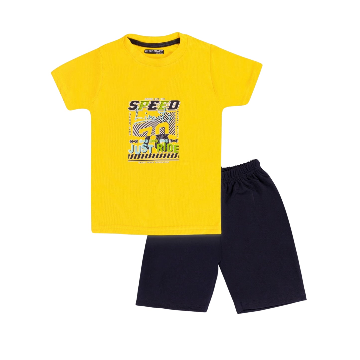 (LS-GG-483-1) H/S Sports Tshirt Short Set (2Y-12Y)