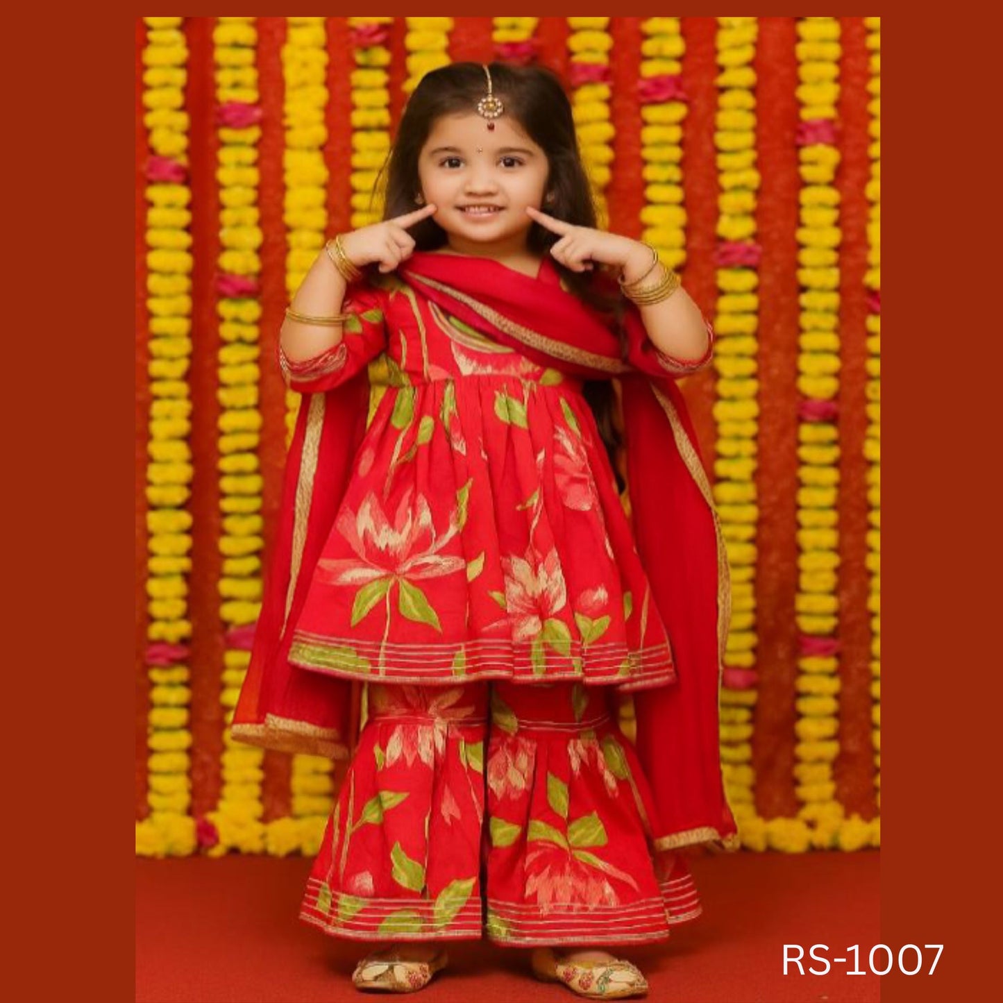 (RS-1007) Girls Sharara Top with Dupatta - 14/32