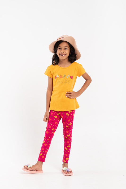 (BNGS01) Girls T-Shirt& Legging Set Item (6 Colors) - 2 to 14 years