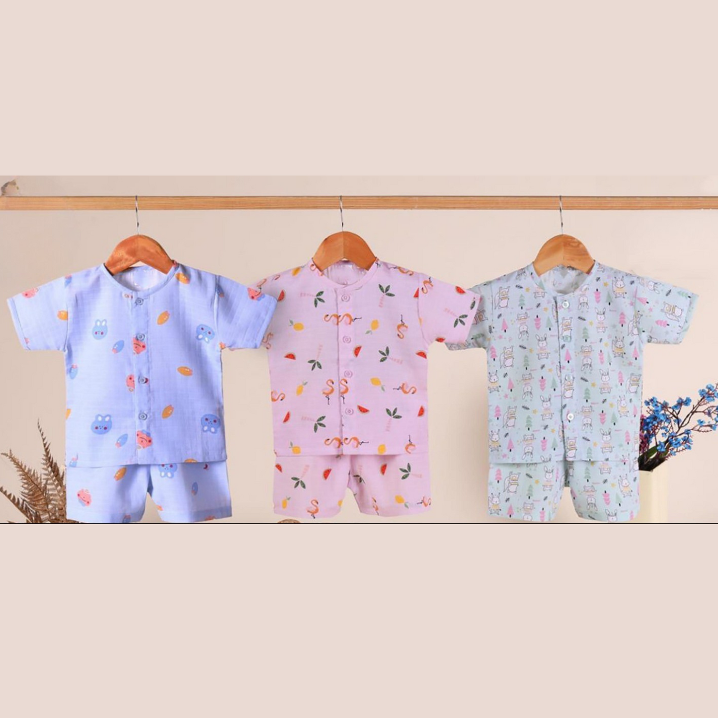 (LC-5713) Boys Muslin Coord Set M/L/XL