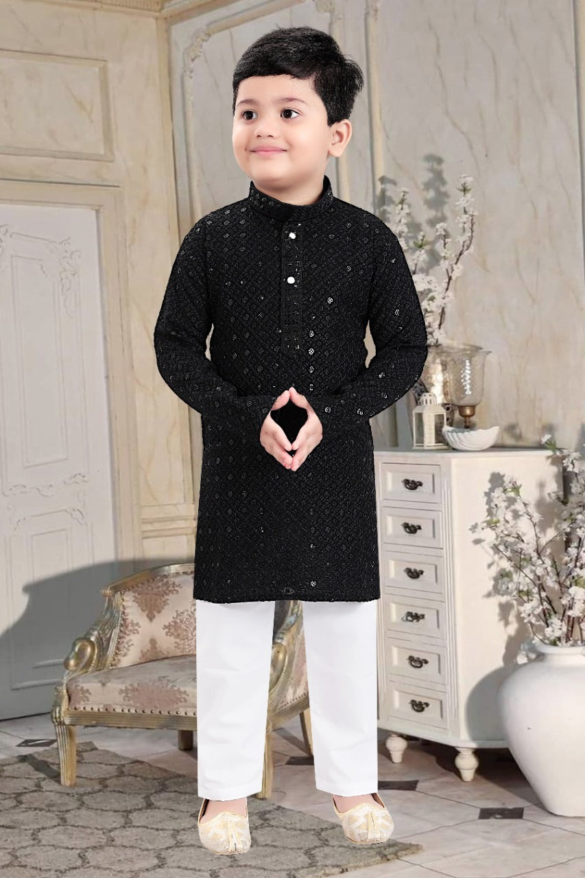 (VM-568-A-BLACK) 568-A BOYS KURTA SET 2 to 14 years