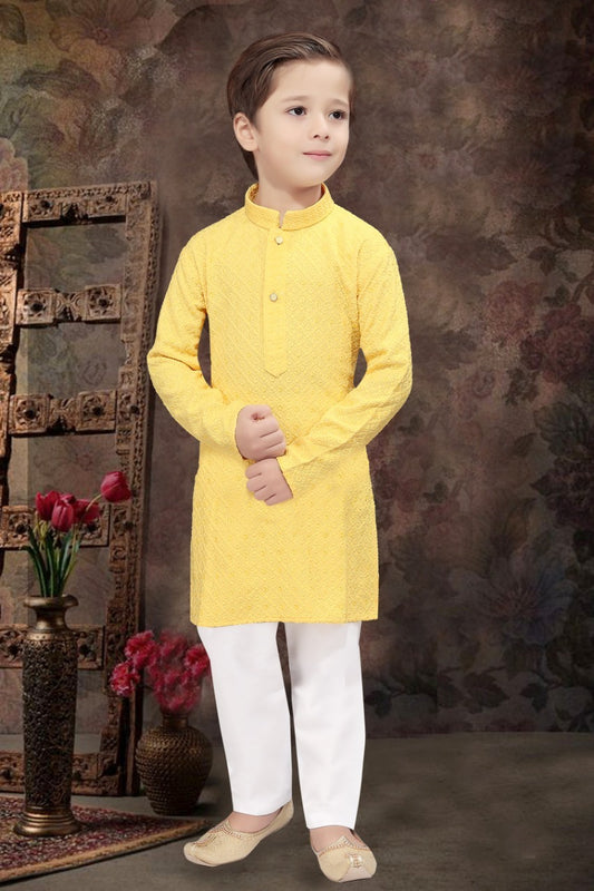(VM-568-A-YELLOW) 568-A BOYS KURTA SET 0 to 14 years