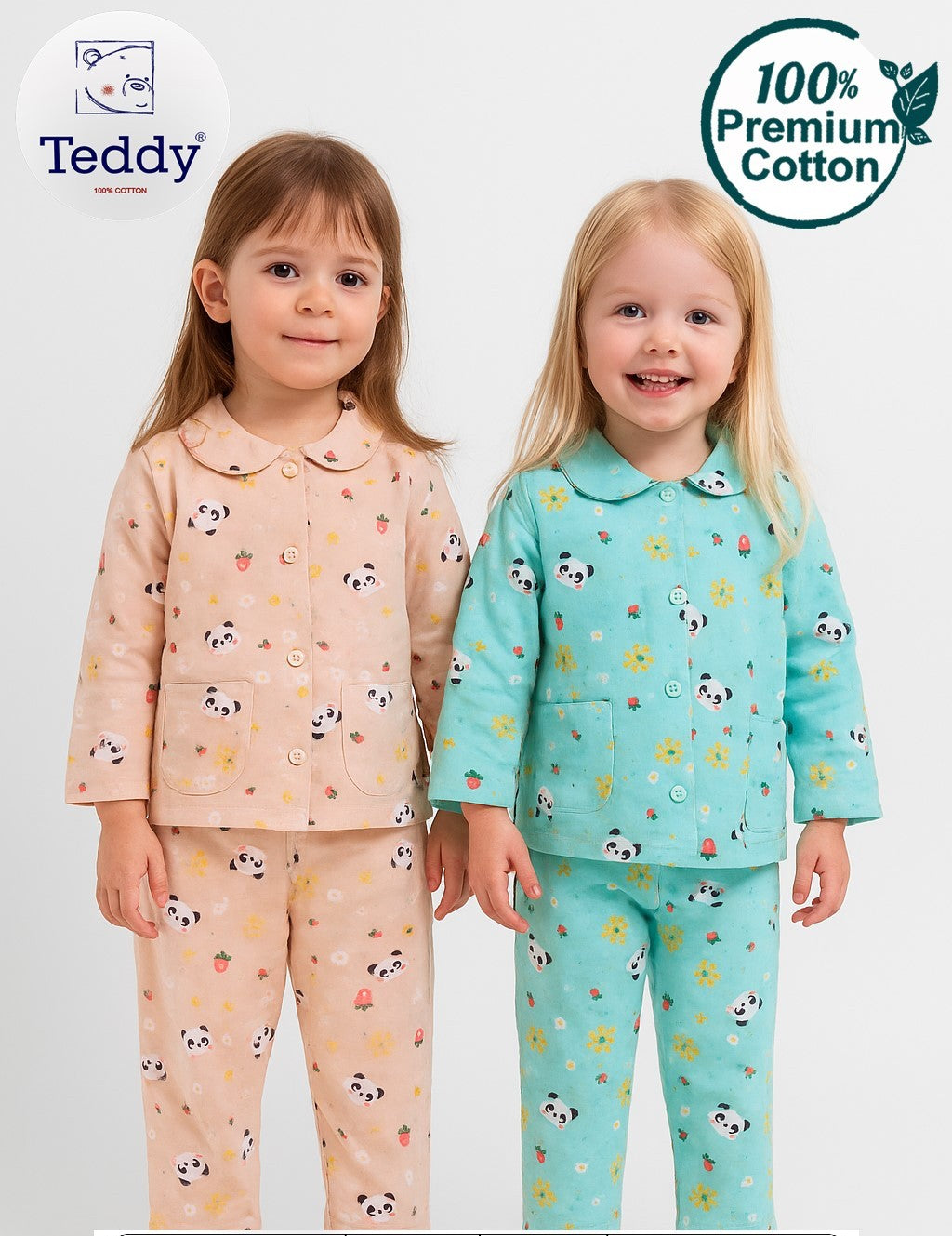 (GFNS-4183) Teddy Girls Full Sleeve Nightwear 14/26