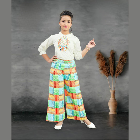 (UN516) GIRLS TOP PALAZZO PANT SET 28/40