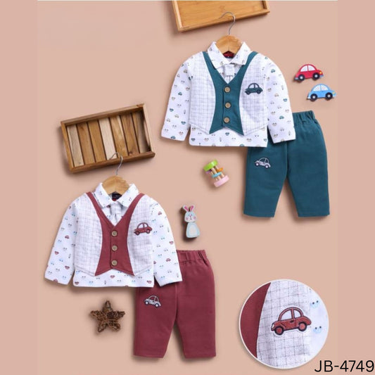 (JB-4749) Baby Boy 3PC Party Suit Full/Full (Up to 2 yrs)