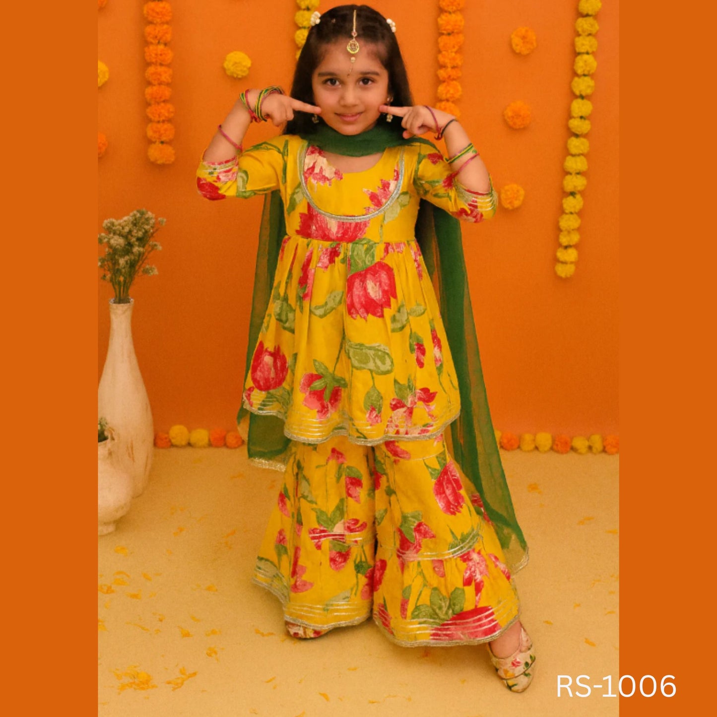 (RS-1006) Girls Sharara Top with Dupatta - 14/32