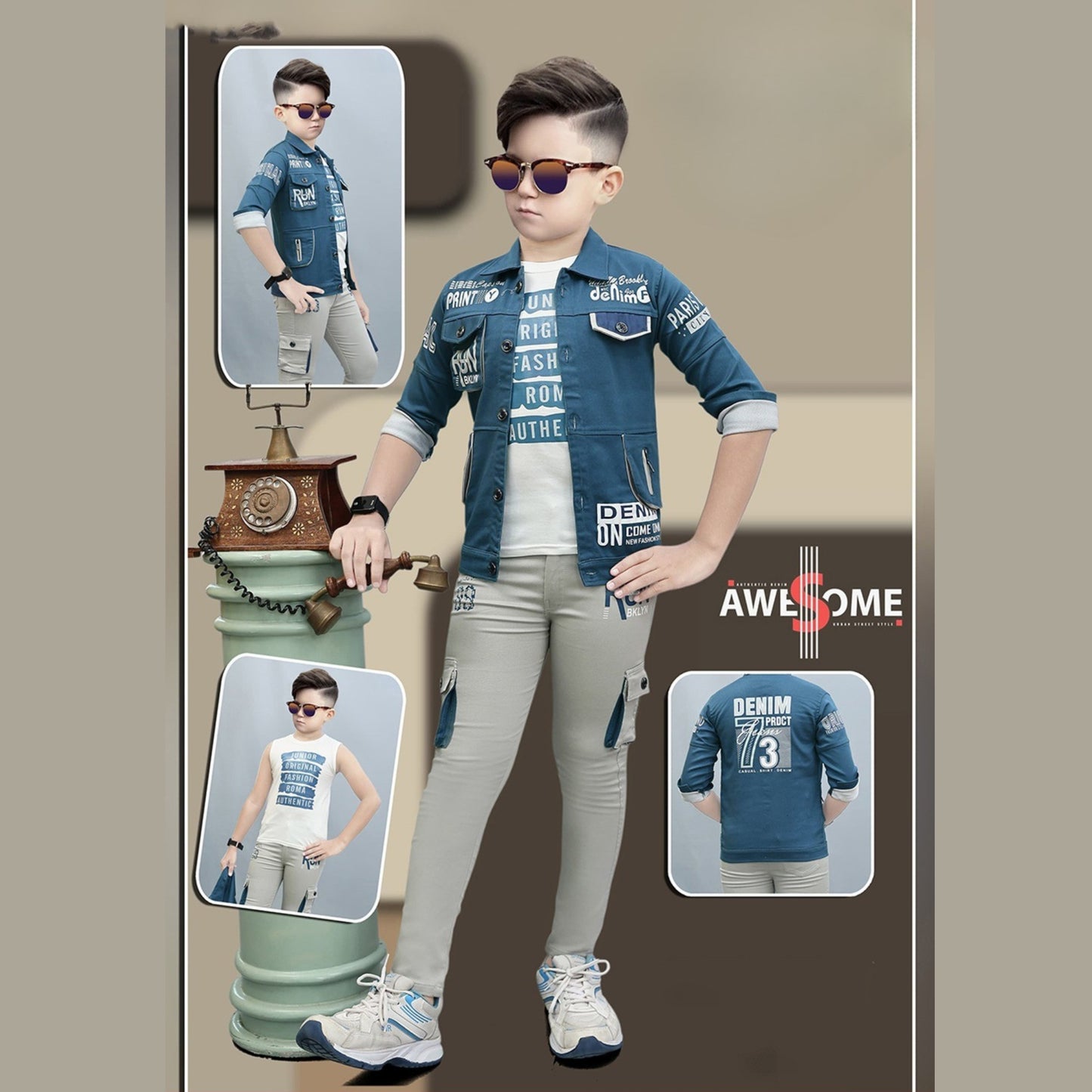 (JZ1606A) BOYS FULL JACKET SET 32/36