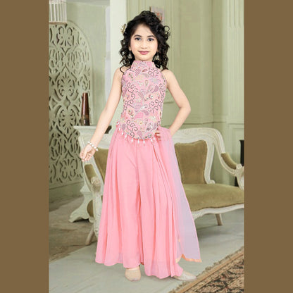 (GW4011) Crop Top and Pleated Palazzo Set 18/28