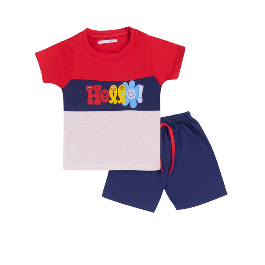 (LS-GG-456) H/S Tshirt Short Set (12M-18M-24M)