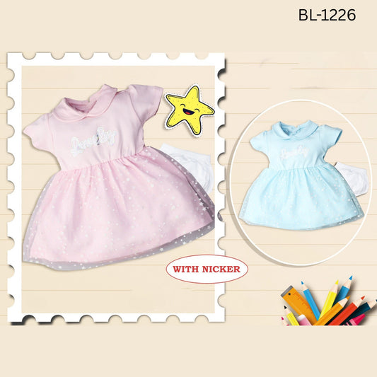 (BL1226) BABY FROCK SET S/M/L