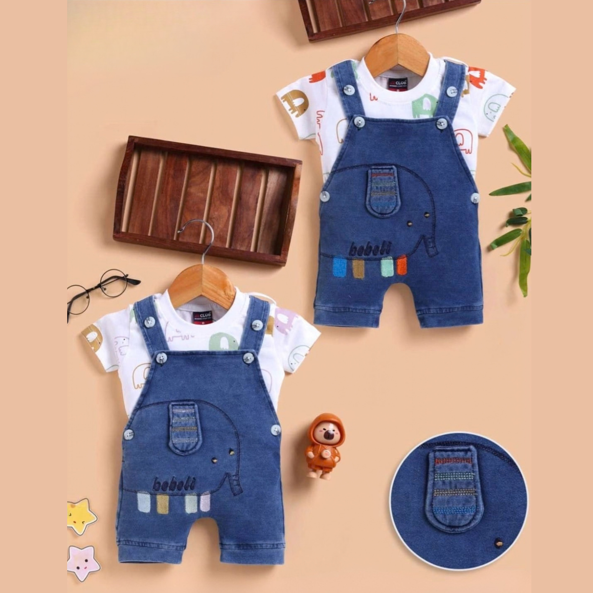 (JB-5435) DUNGAREE SET 0 to 2