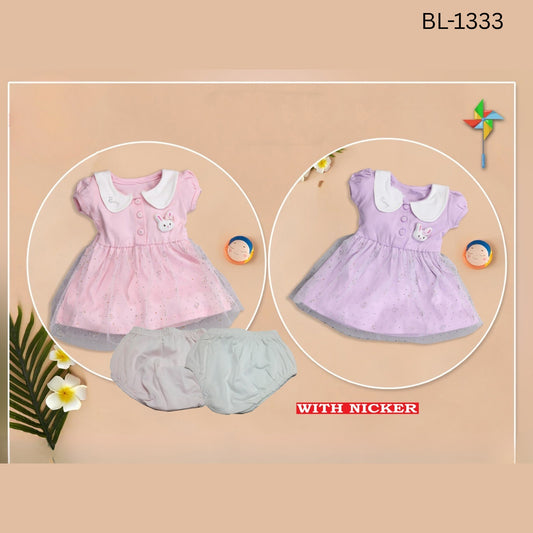 (BL1333) BABY FROCK SET S/M/L