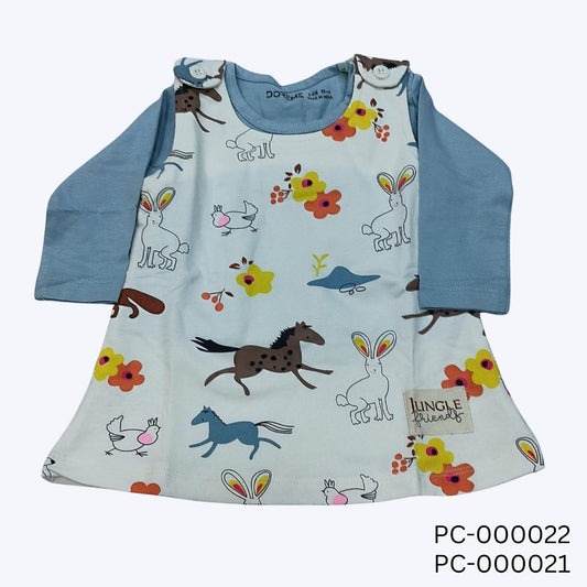 (PC-000021) Doreme baby girls jungle theme dress (1-3 months)