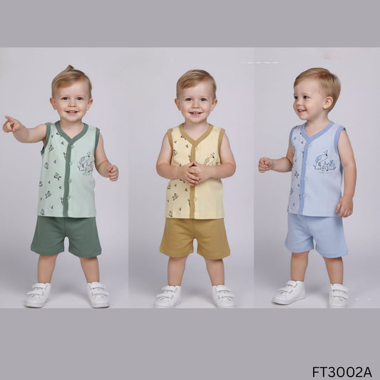 (FT3002A) BOYS S/LESS HALF SET M/L/XL