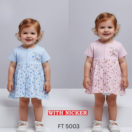(FT5003) BABY FROCK SET S/M/L