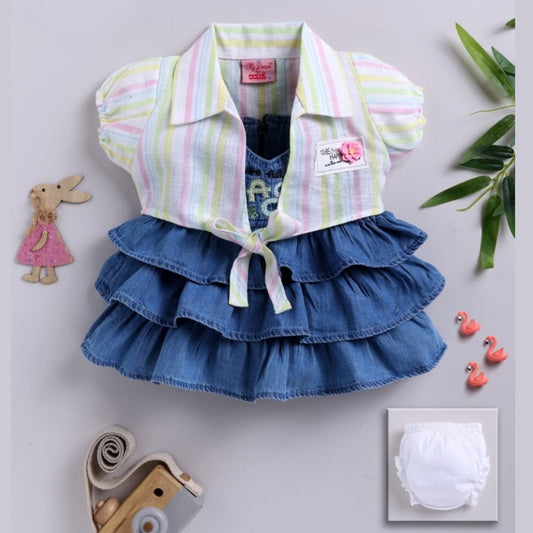 (MD-659) Girls Frock with Jacket 0/1/2