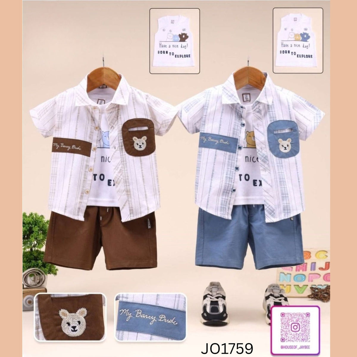 (JO1759) Boys 3 pc half/half suit 6 months up to 3 years